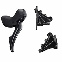 Shimano 105 ST-R7020 STI Brake/Shift Lever Combination With BR-R7070 Disc Brake On Front + Rear